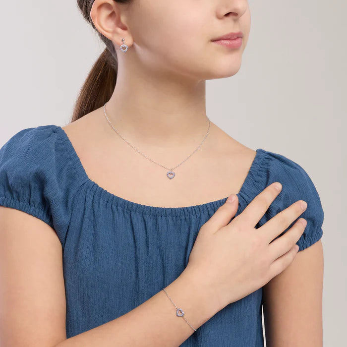 Mabina Junior - Bracciale bambina con cuore in tormaline sintetiche e zirconi - AMORE GRANDE - 534124