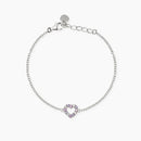 Mabina Junior - Bracciale bambina con cuore in tormaline sintetiche e zirconi - AMORE GRANDE - 534124