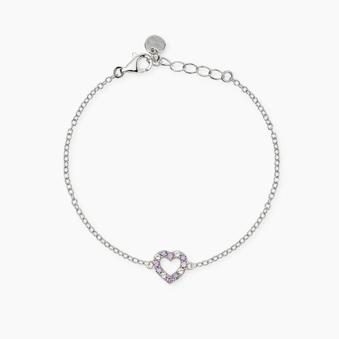 Mabina Junior - Bracciale bambina con cuore in tormaline sintetiche e zirconi - AMORE GRANDE - 534124