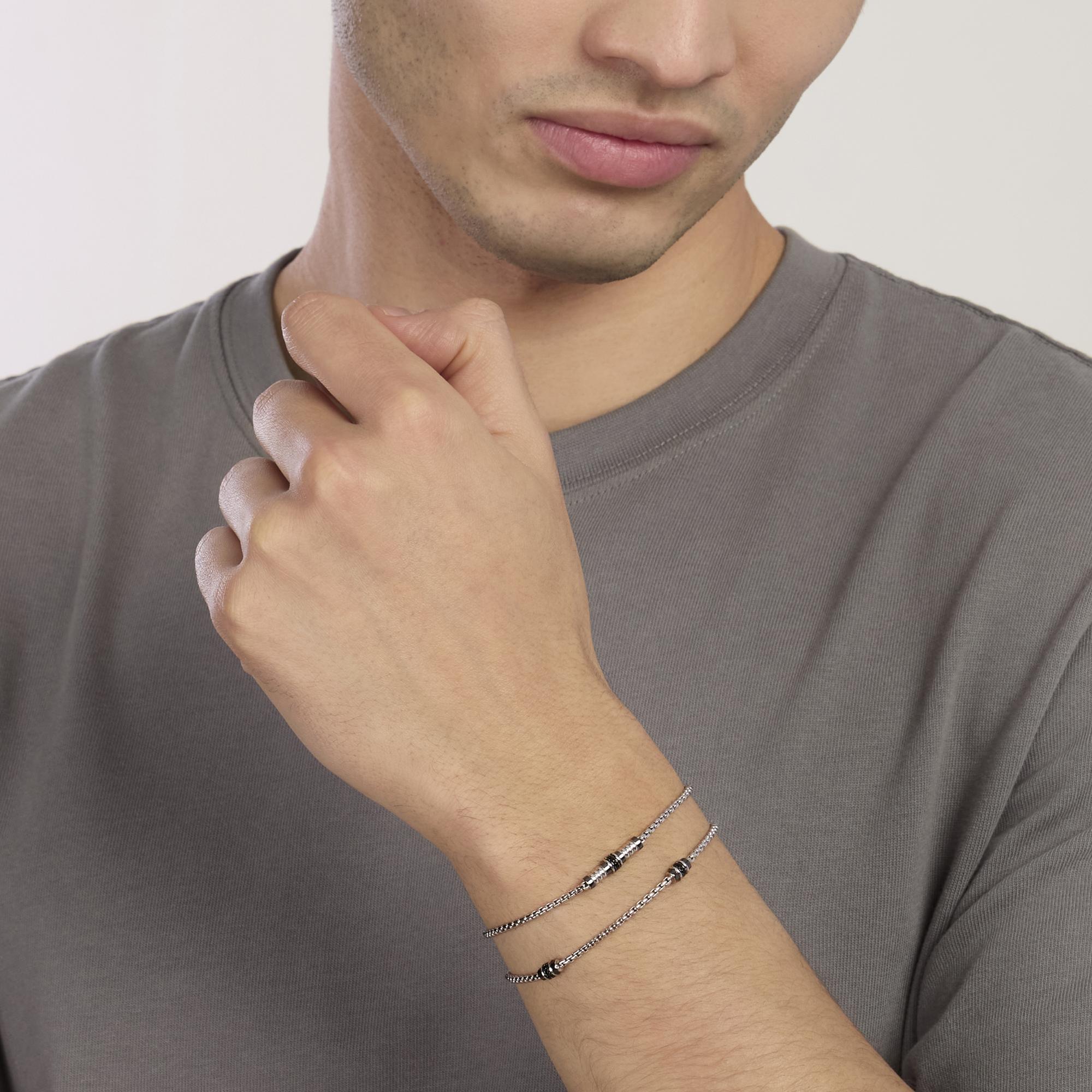 Mabina Uomo - Bracciale da uomo regolabile in argento con catena veneta THINKER - 534156