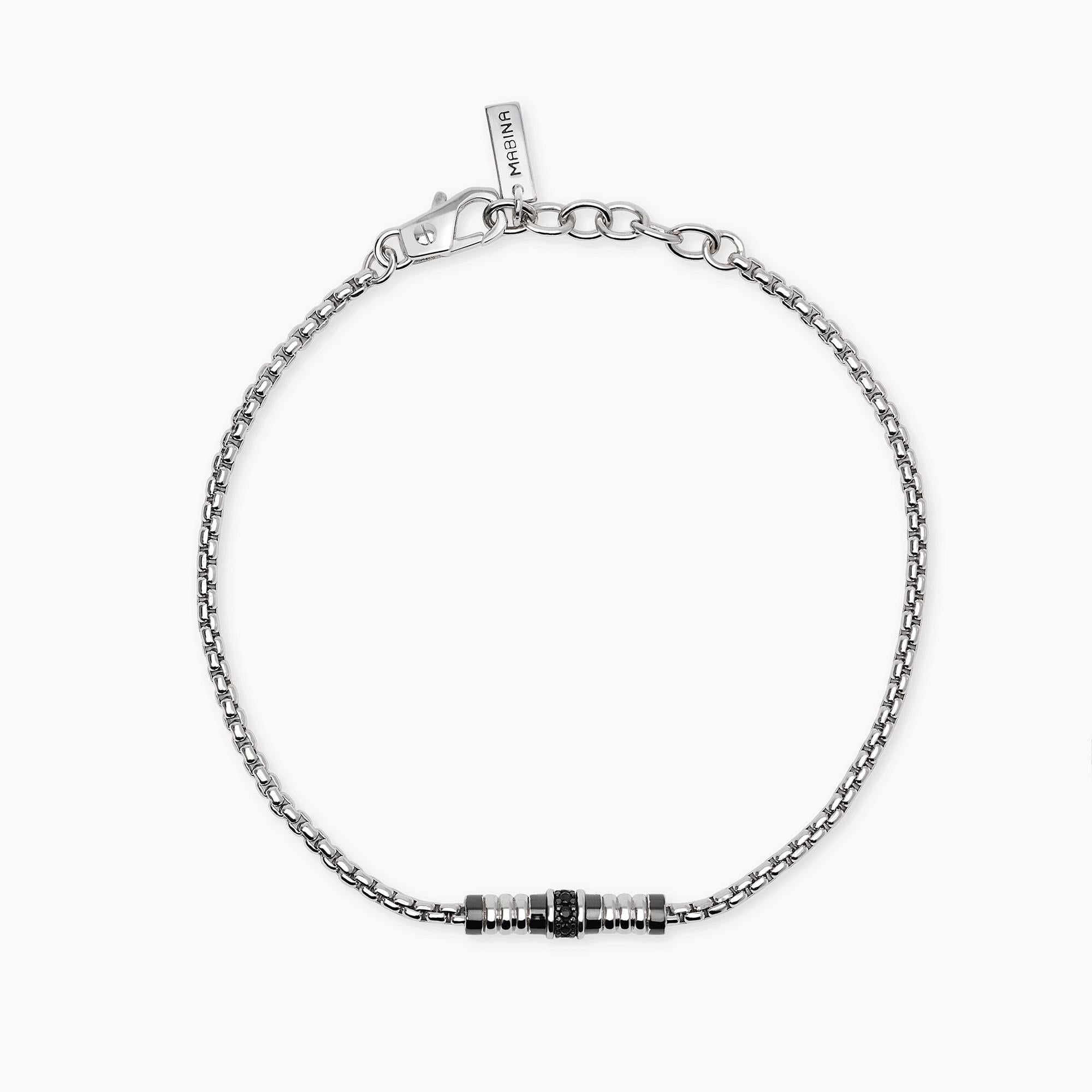 Mabina Uomo - Bracciale da uomo regolabile in argento con catena veneta THINKER - 534156