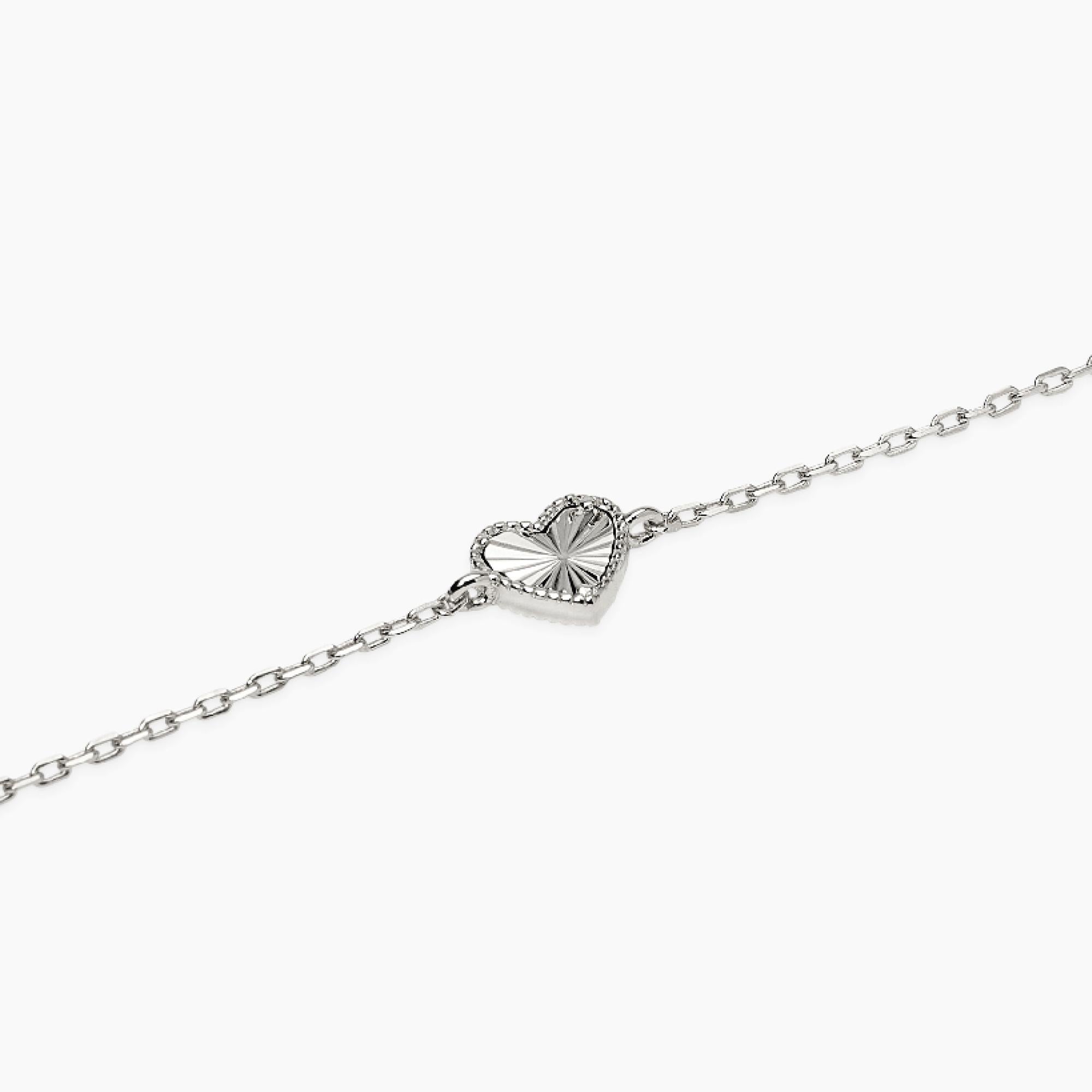 Mabina Donna - Bracciale in argento con catena forzatina e cuore VOILÀ - 534168