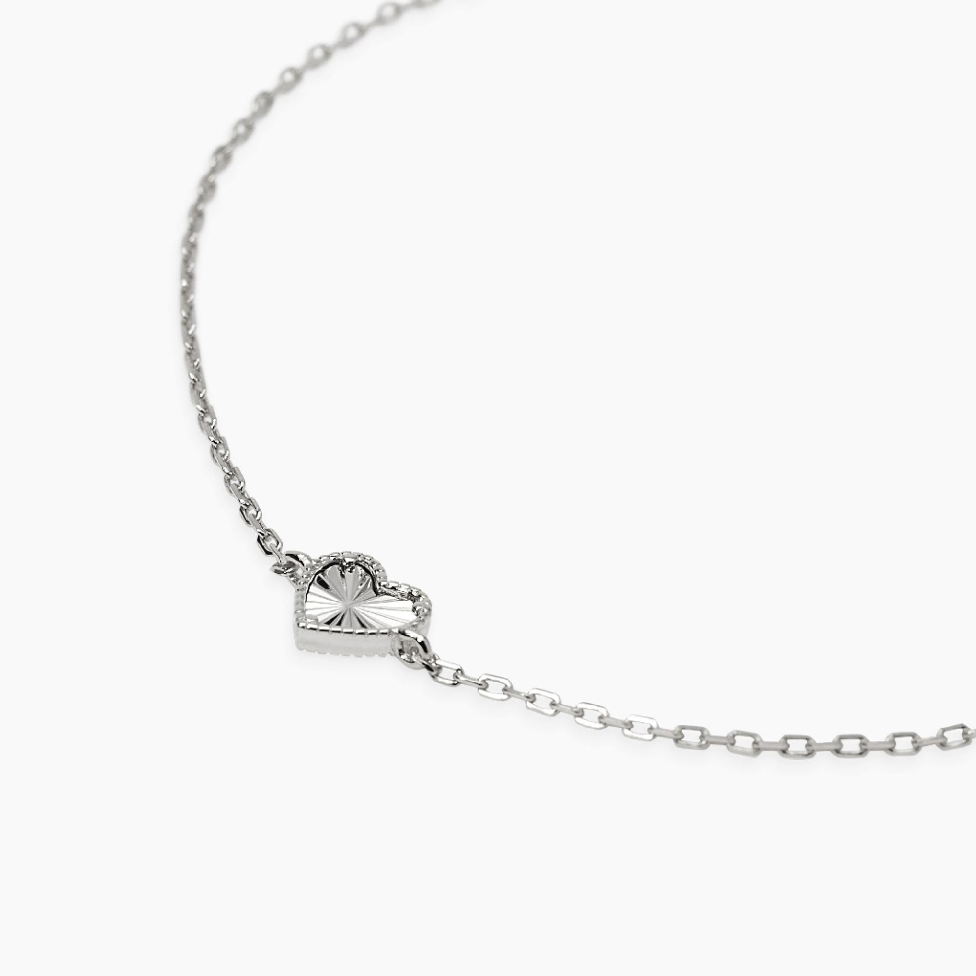 Mabina Donna - Bracciale in argento con catena forzatina e cuore VOILÀ - 534168