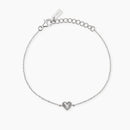 Mabina Donna - Bracciale in argento con catena forzatina e cuore VOILÀ - 534168
