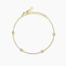 Mabina Donna - Bracciale in argento dorato con diamanti lab grown - 534178