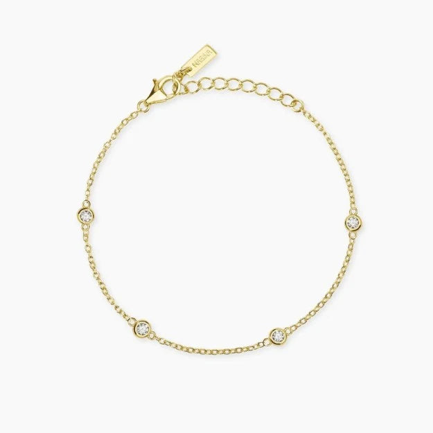 Mabina Donna - Bracciale in argento dorato con diamanti lab grown - 534178