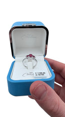 Anello trilogy Miluna in oro bianco 18kt, diamanti e 3 rubini - LID4177