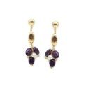 Koliè 925 - Earrings with amethyst, pearls and silver element - OR ELAFOS 08