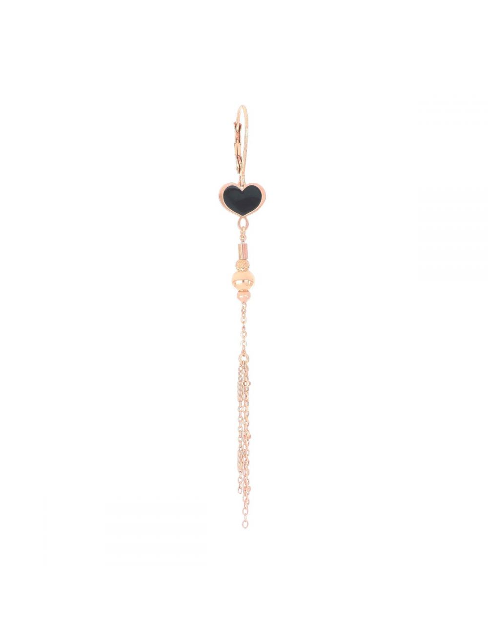 BLACK ENAMEL HEART EARRING - ORMES12CT