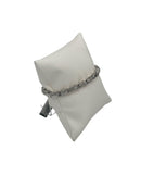 Bracciale Barakà in argento 925, maglia a catena, con diamante nero sulla chiusura - BR233022