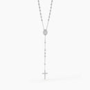 Mabina Donna - Girocollo rosario in argento con croce e zirconi - 553039
