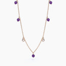 Mabina Woman - Necklace in pink silver with amethyst and white crystals VIVA LA VIDA - 553528