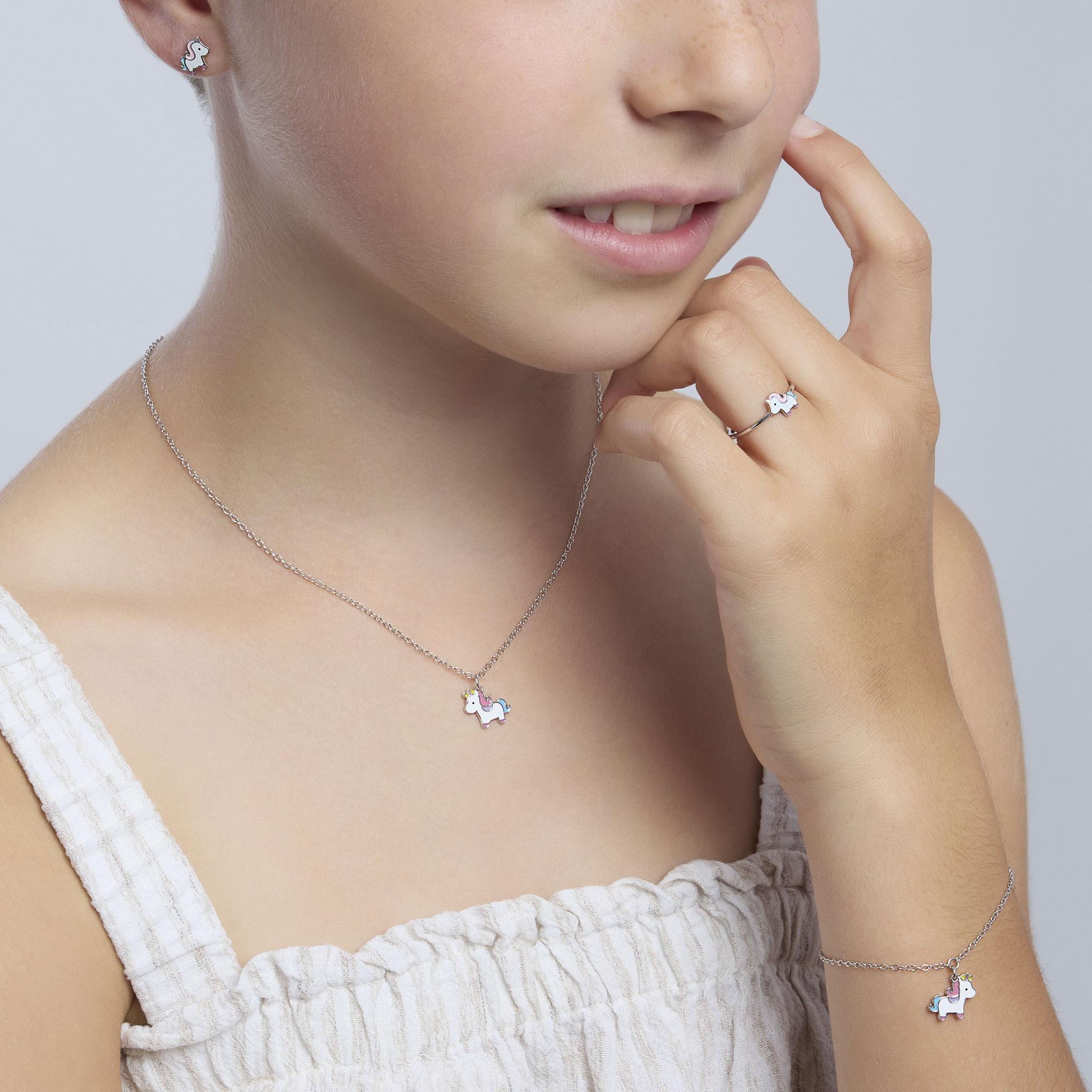 Mabina Junior - Girocollo in argento con UNICORNO MAGICO - 553617