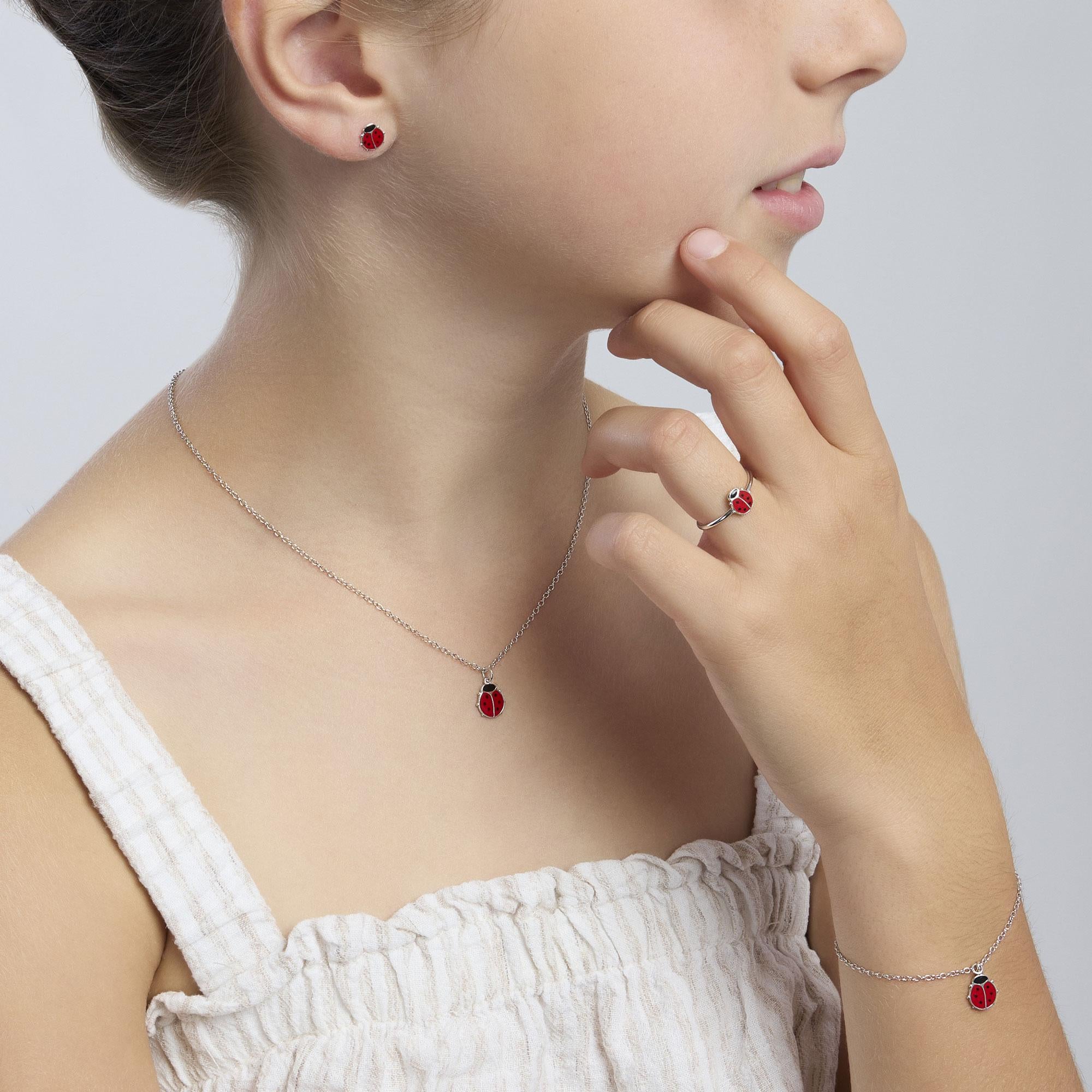 Mabina Junior - Girocollo in argento con coccinella FORTUNELLA - 553618