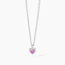 Mabina Woman - Silver necklace with heart-shaped synthetic tourmaline LOVE AFFAIR - 553668