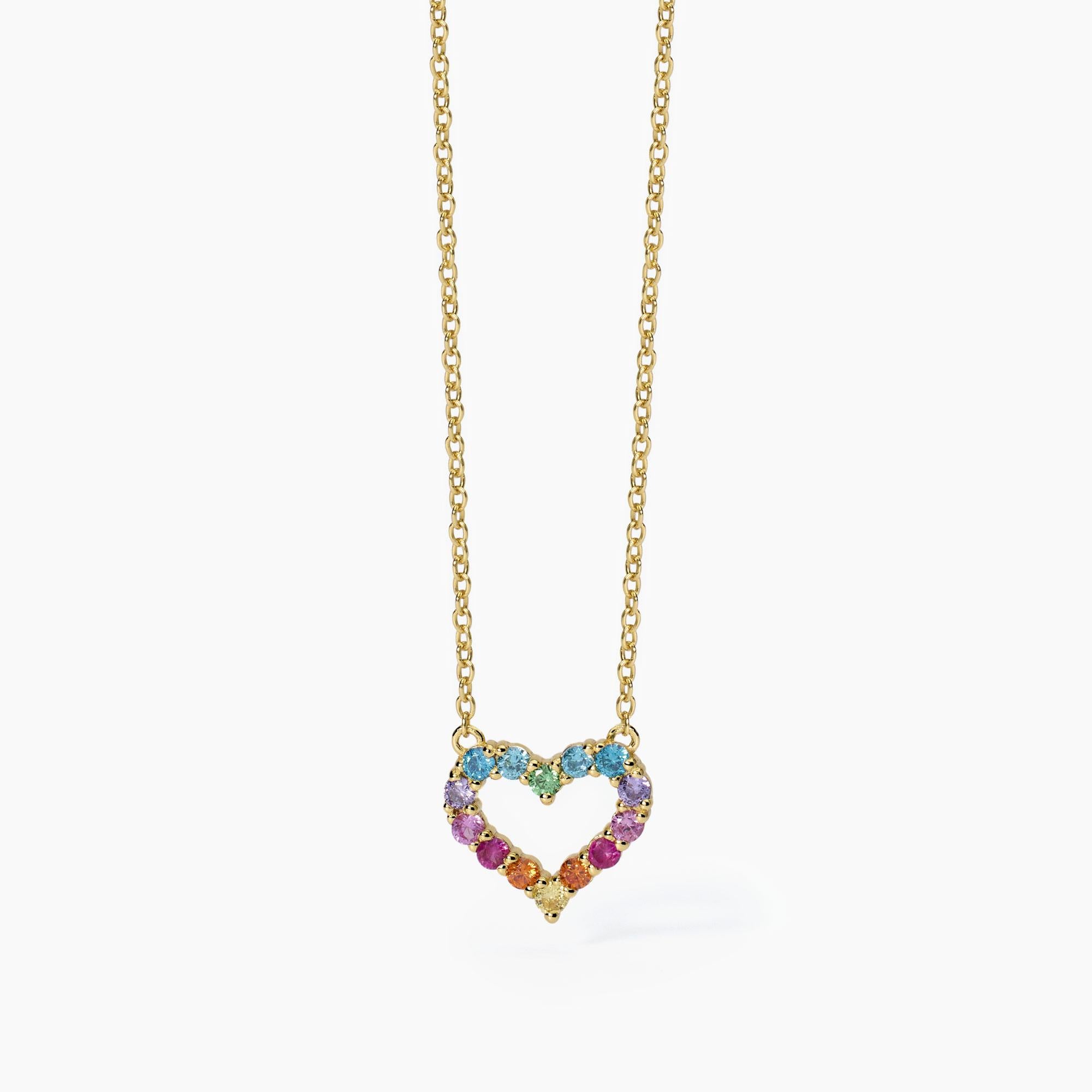 Mabina Woman - Gold plated silver necklace with HAPPY LOVE heart - 553682