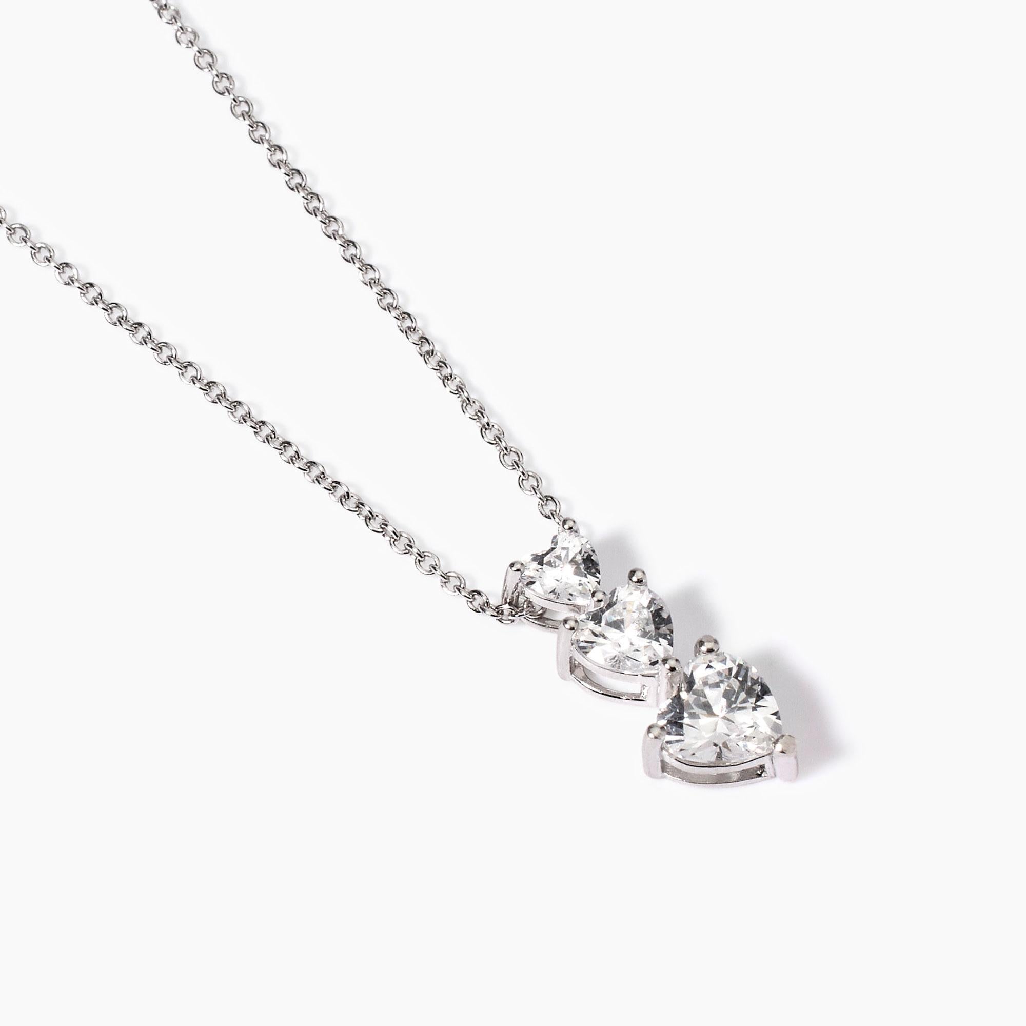 Mabina Donna - Girocollo in argento con zirconi cuore Lovely - 553743