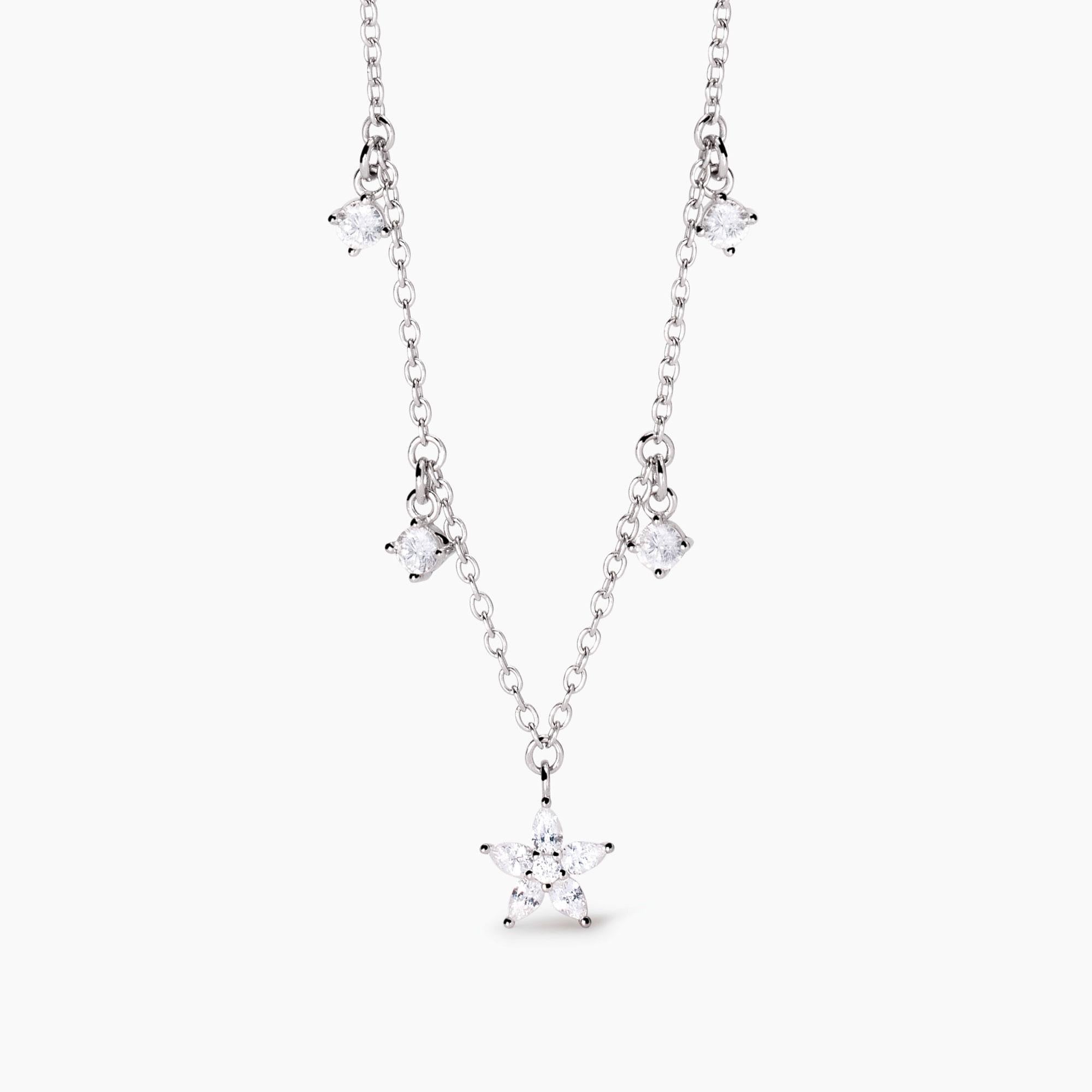 Mabina Donna - Girocollo in argento con ciondolo fiore Incantesimo - 553747