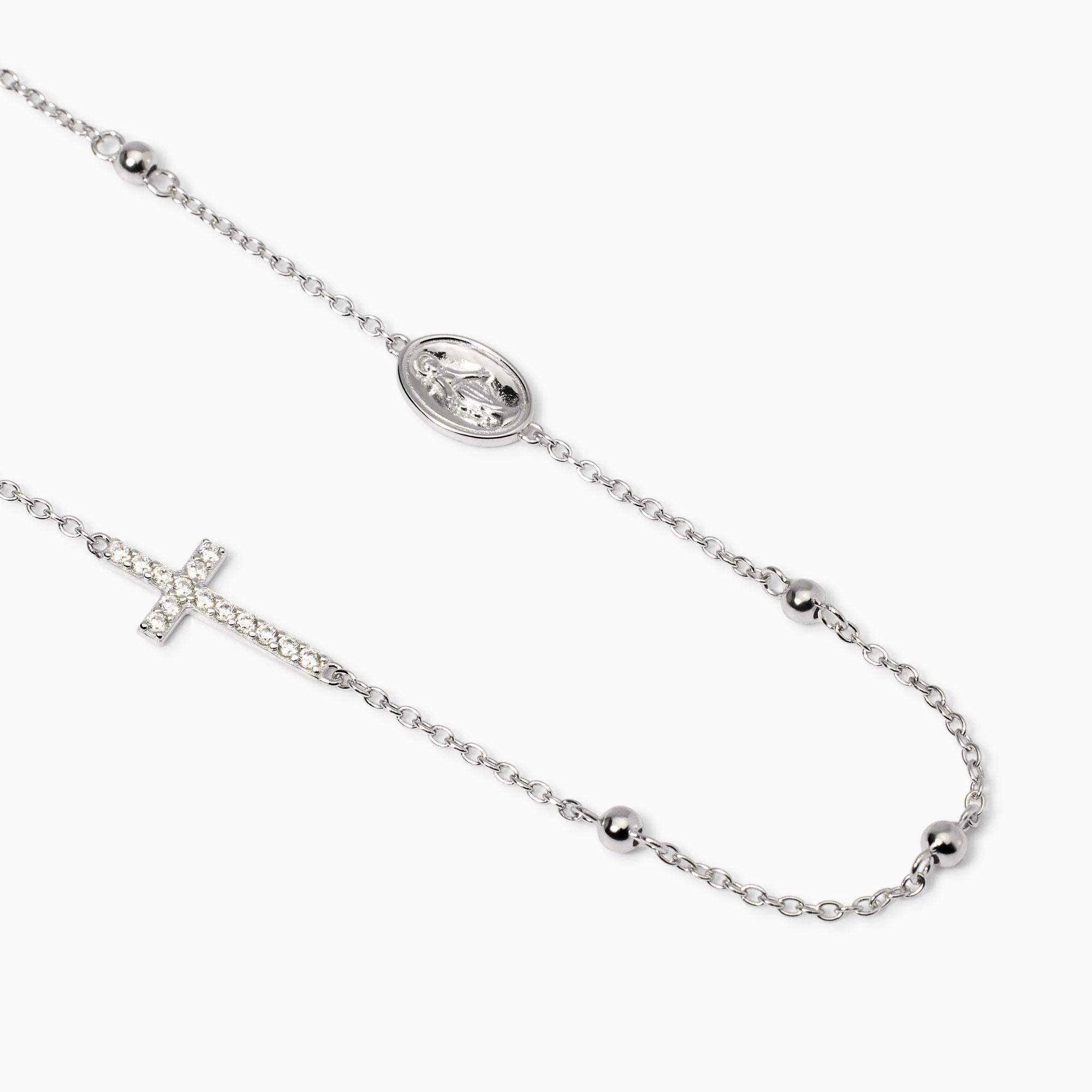 Mabina Donna - Girocollo in argento con croce e Madonnina Rosario - 553781