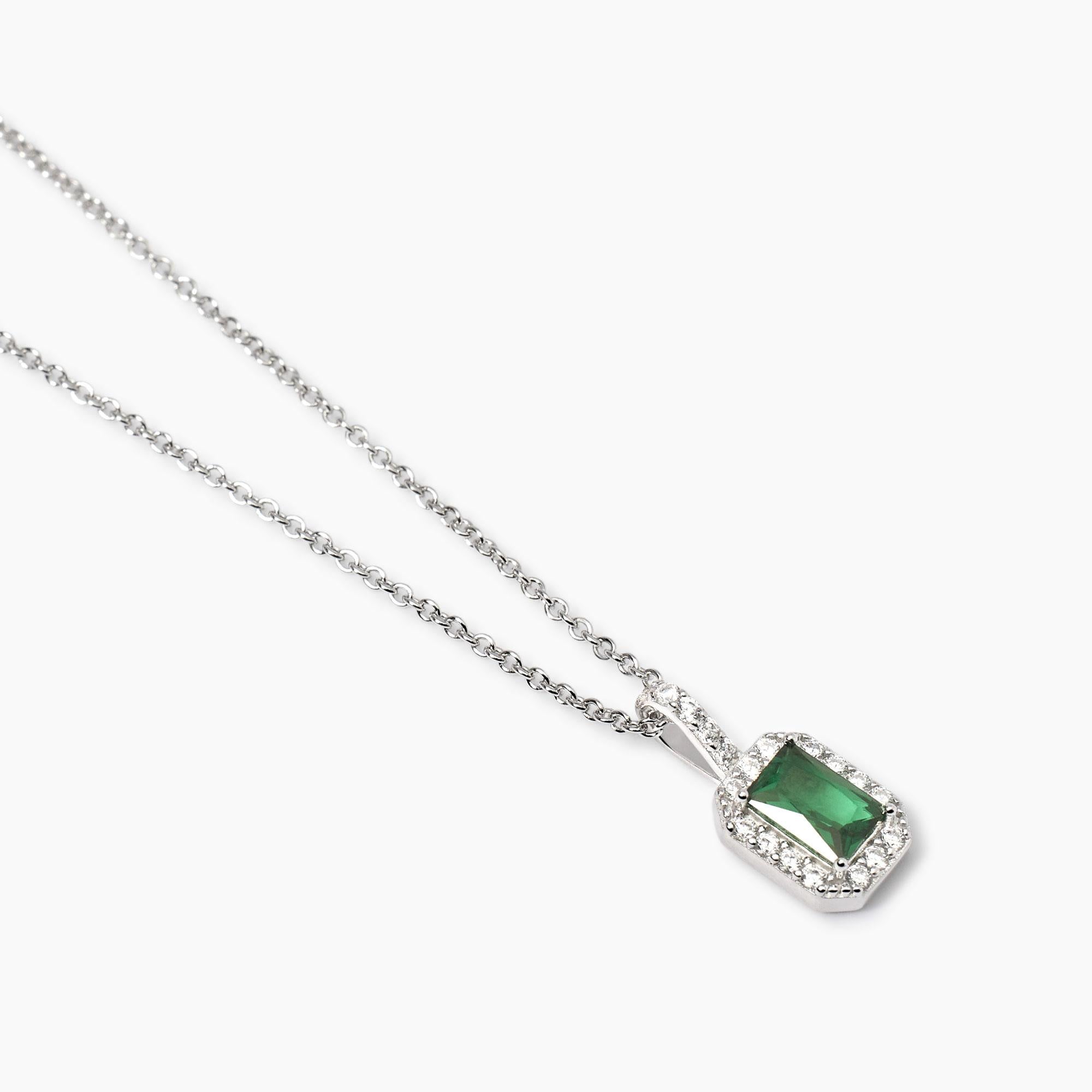 Mabina Donna - Girocollo con smeraldo sintetico taglio baguette Cool or Rétro? - 553787