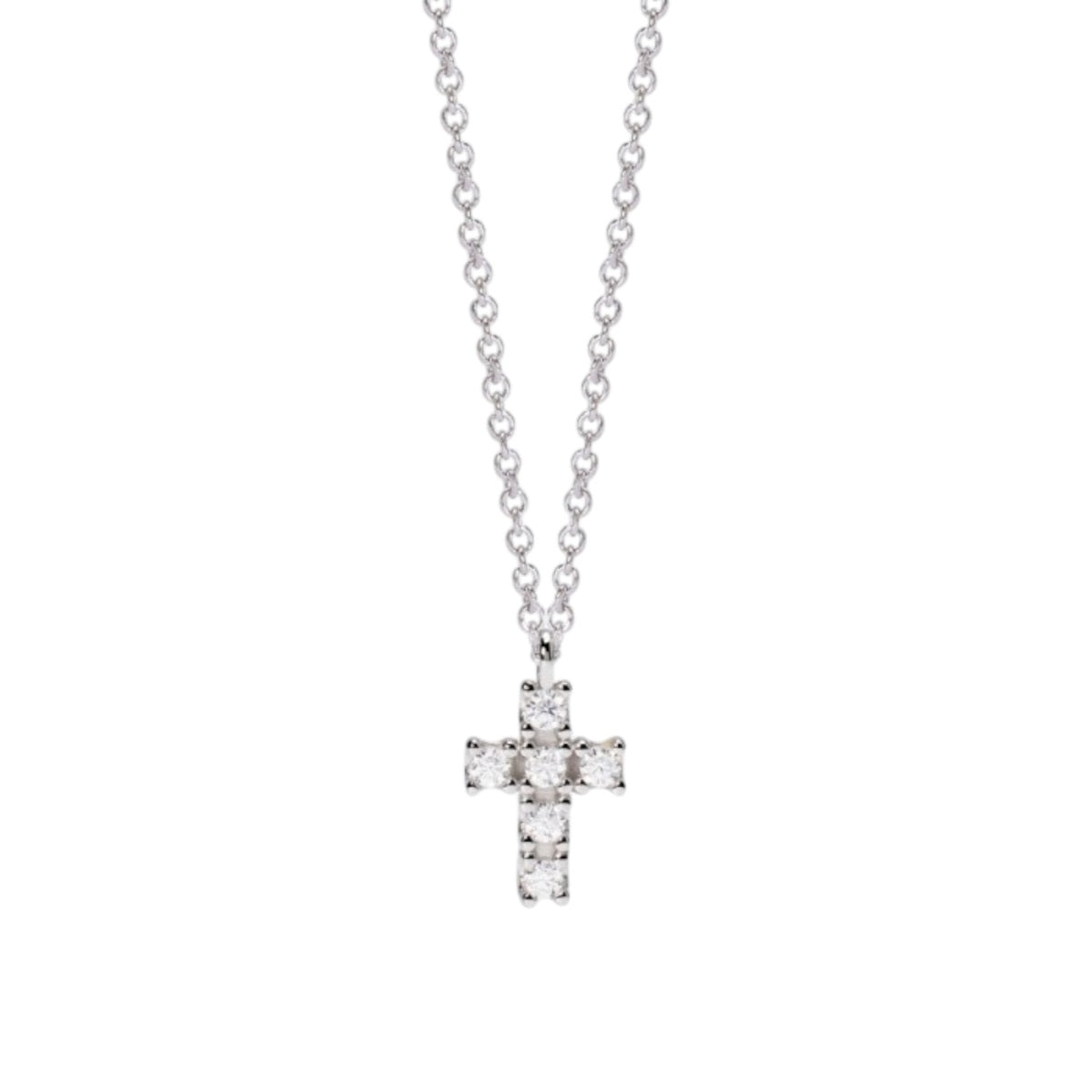 Mabina Donna - Collana croce in argento e diamanti lab-grown, 0.16ct - 553800