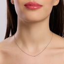 Mabina Donna - Collana con punto luce tondo in diamante lab-grown 0,03 carati, 0.14ct - 553806
