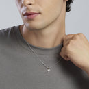 Mabina Uomo - Collana da uomo in argento rodiato con croce Tau e dettagli in oro TAO - 553820