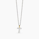Mabina Uomo - Collana da uomo in argento rodiato con croce Tau e dettagli in oro TAO - 553820