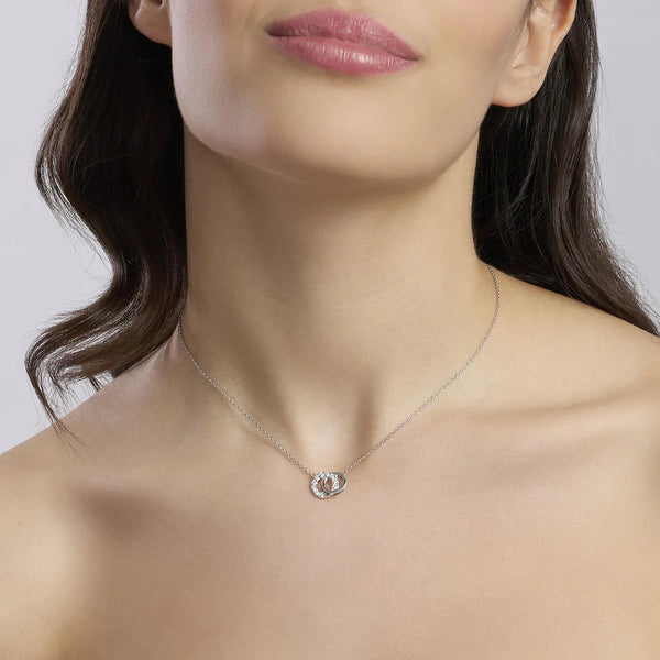 Mabina Donna - Collana in argento con pendente doppio cerchio - 553833