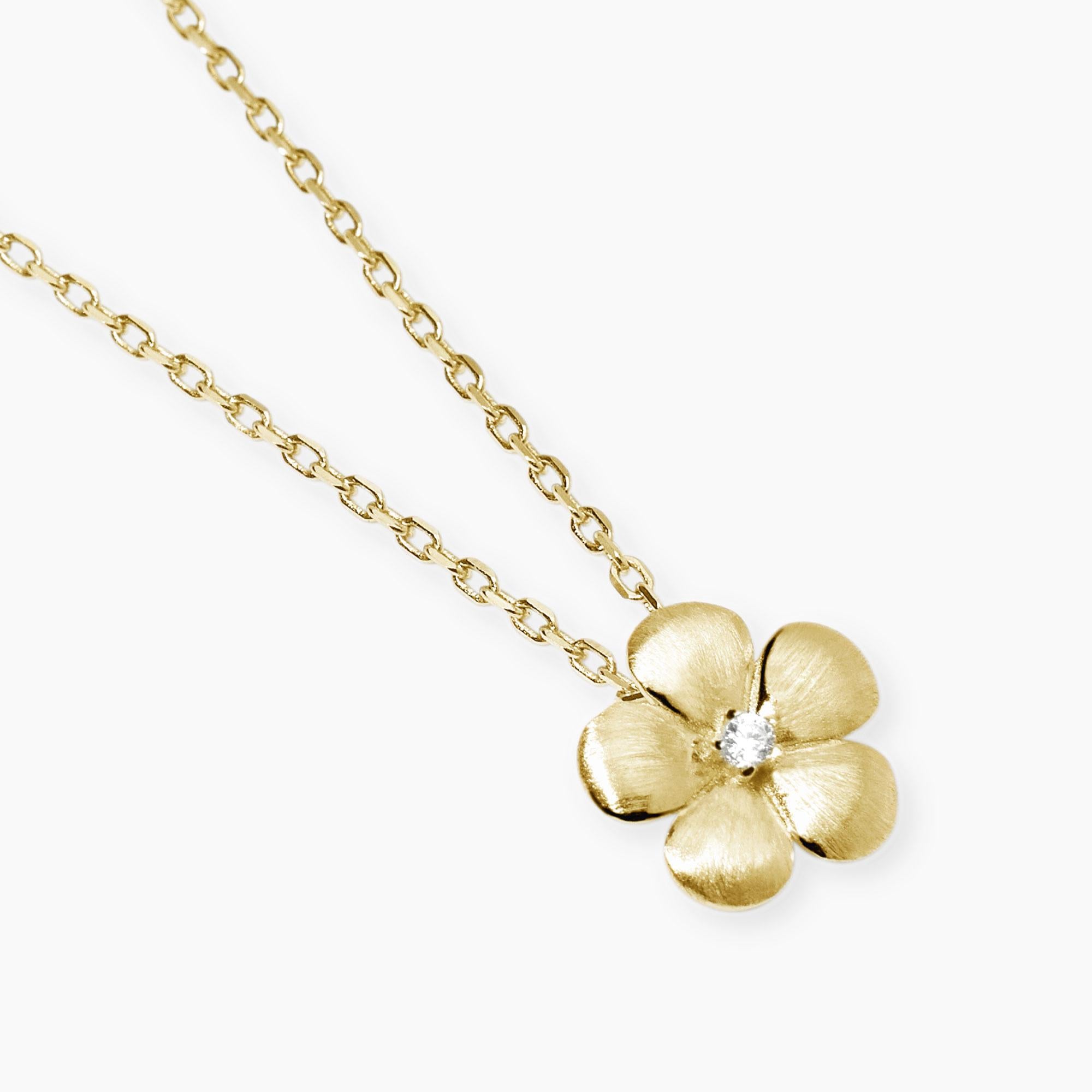 Mabina Donna - Girocollo con fiore in argento dorato MALEDETTA PRIMAVERA - 553834