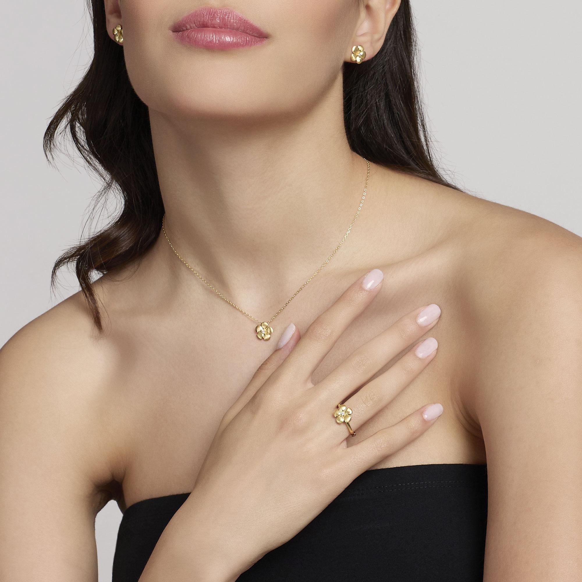 Mabina Donna - Girocollo con fiore in argento dorato MALEDETTA PRIMAVERA - 553834