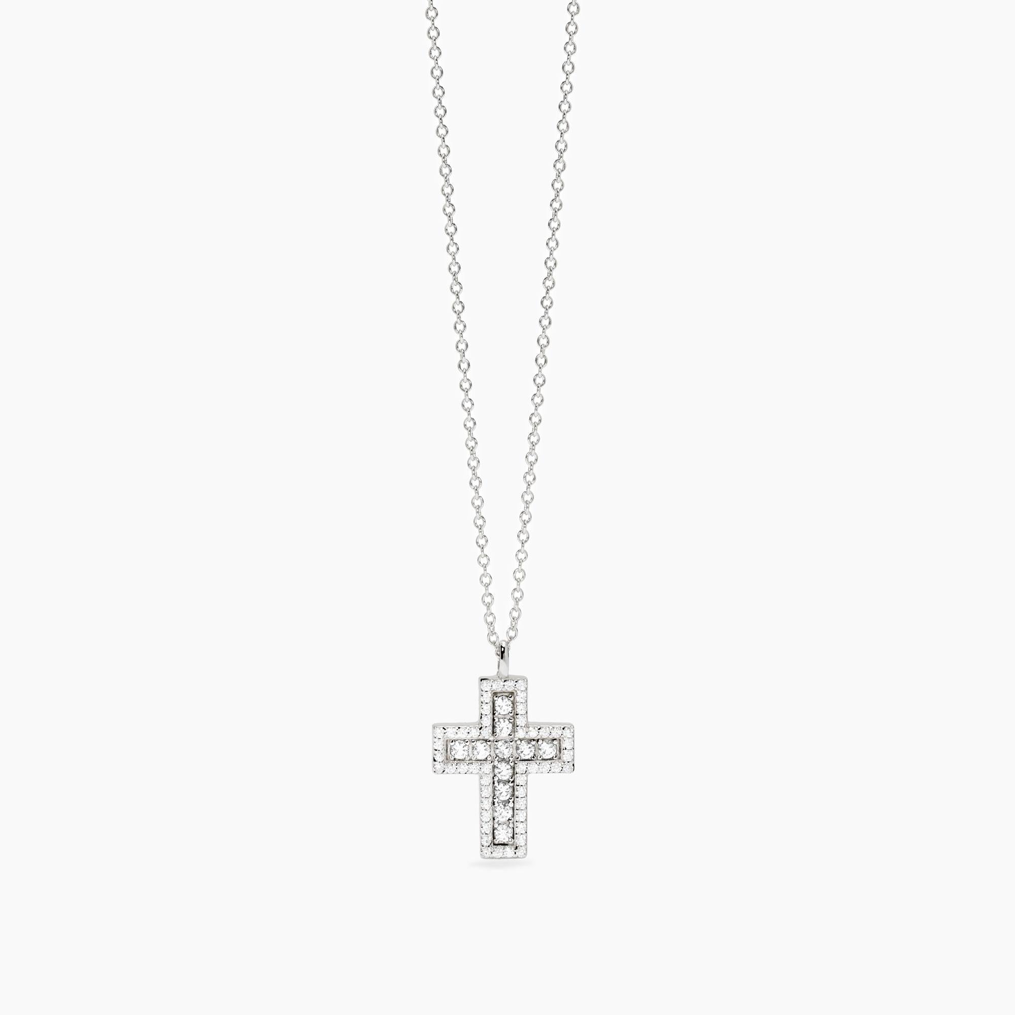 Mabina Donna Girocollo con croce in zirconi, SAVE THE QUEEN - 553835