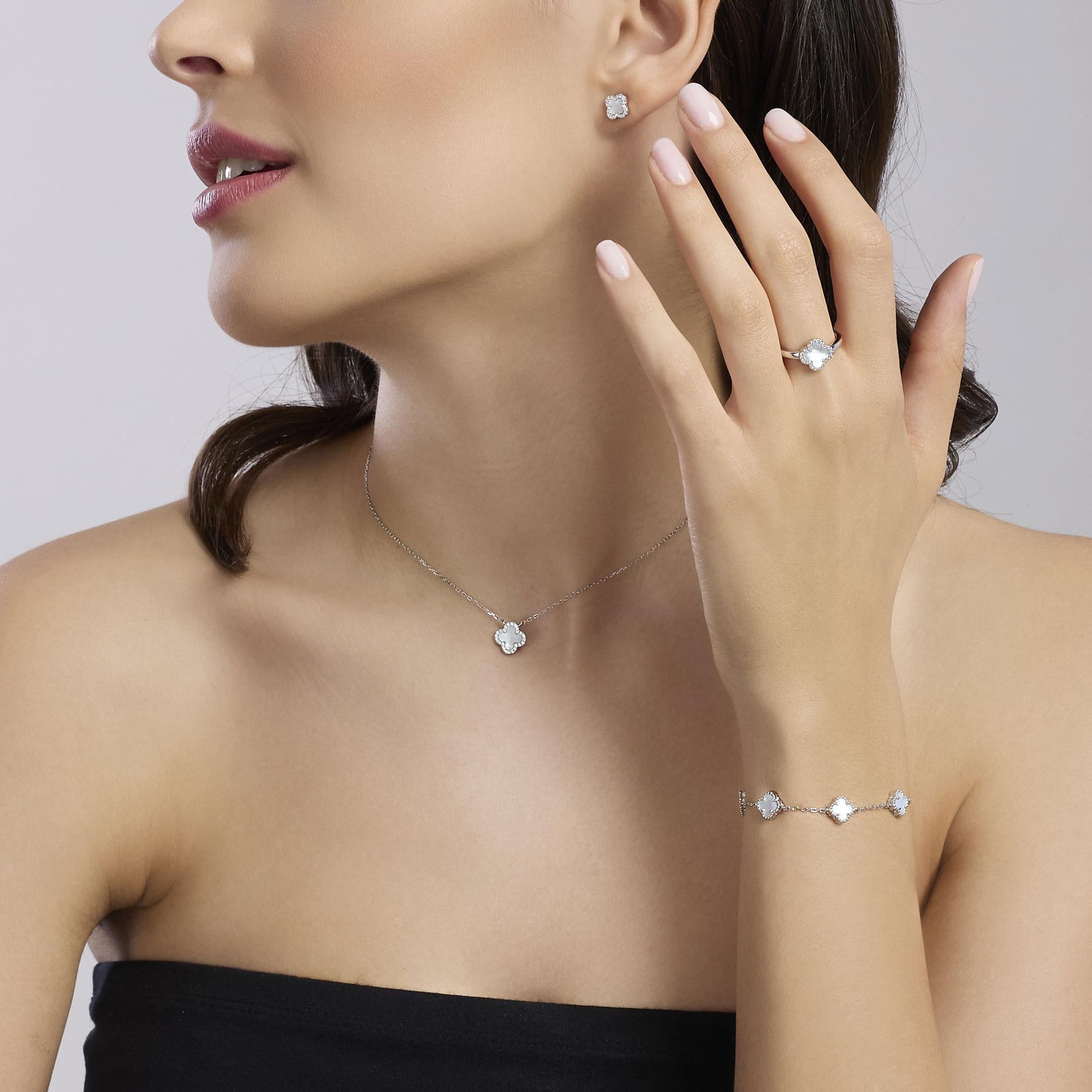 Mabina Donna - Girocollo con fiore in madreperla, JASMINE - 553843