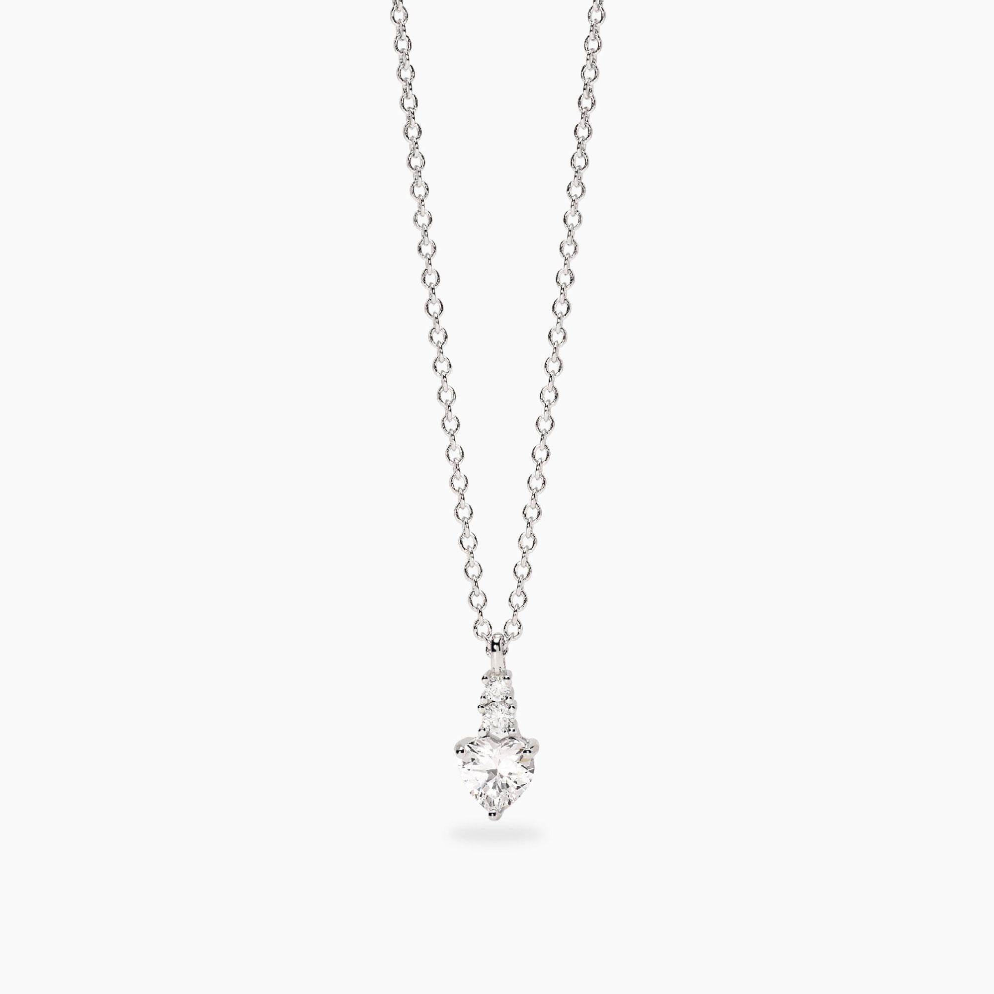 Mabina Donna - Girocollo con pendente con zirconi taglio cuore ROUGE - 553858