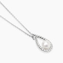 Mabina Donna - Girocollo con pendente a goccia con zirconi e perla coltivate ONE - 553884