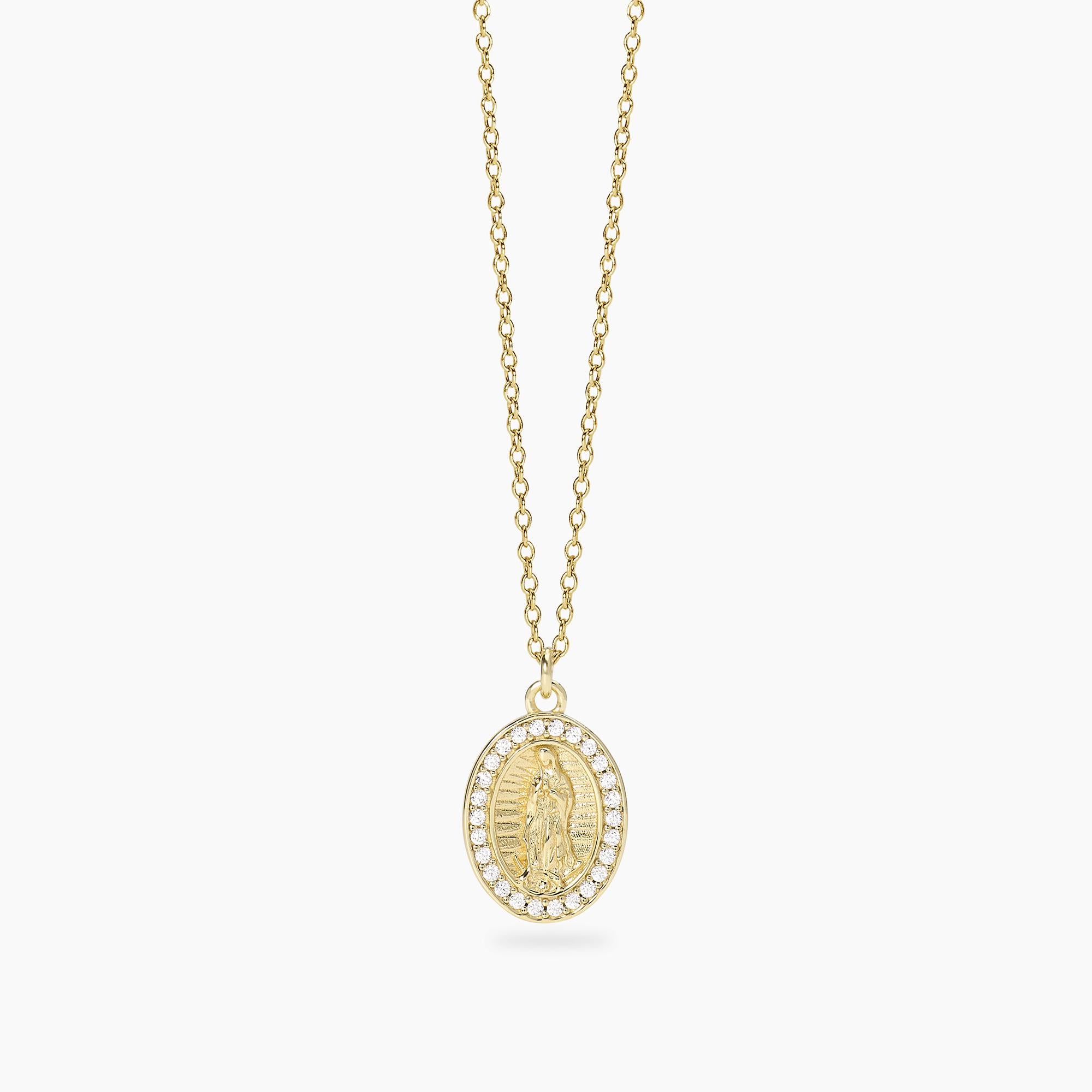 Mabina Donna - Girocollo in argento dorato con pendente Madonnina LADY MADONNA - 553895