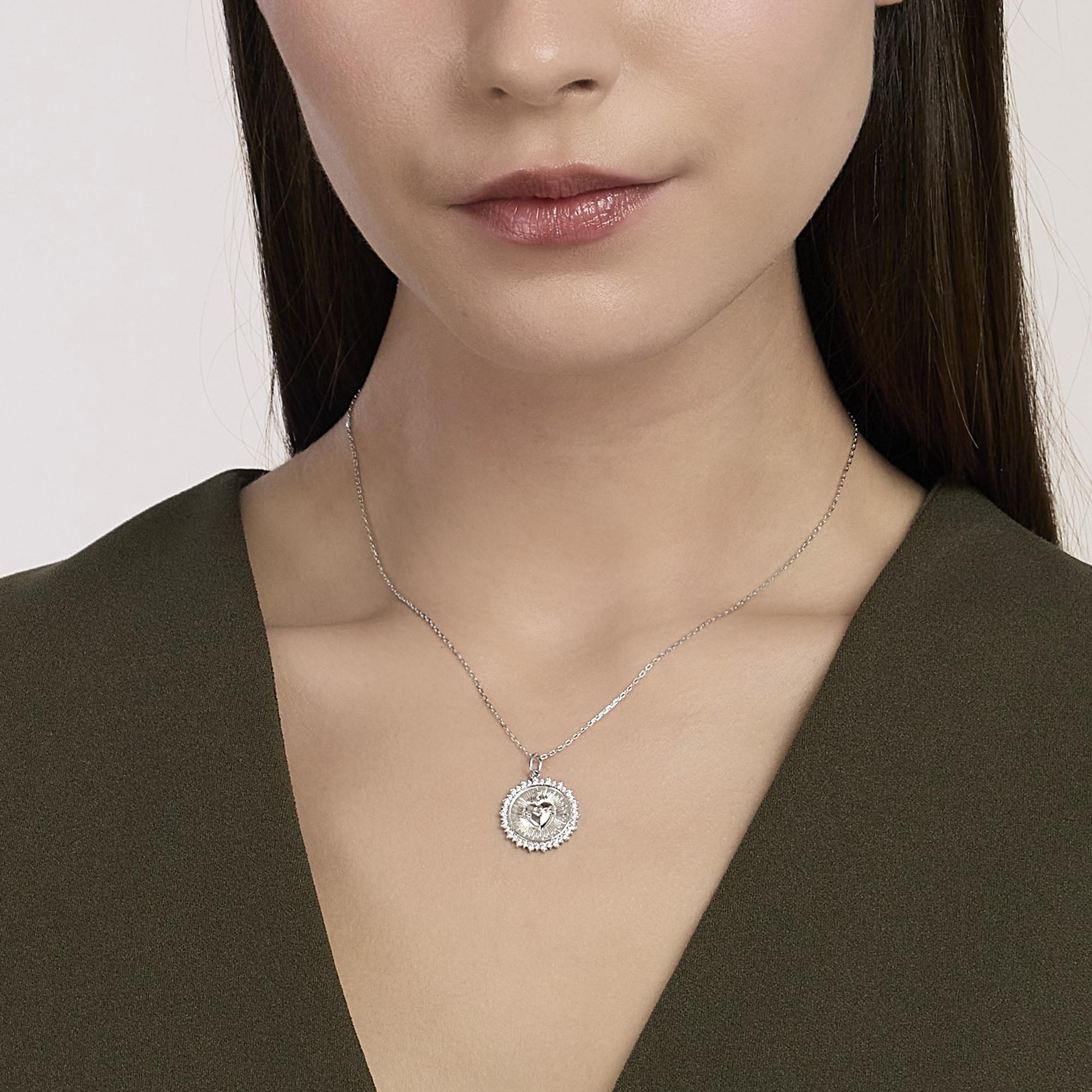 Mabina Donna - Girocollo in argento con ciondolo Sacro Cuore DIVINO - 553896