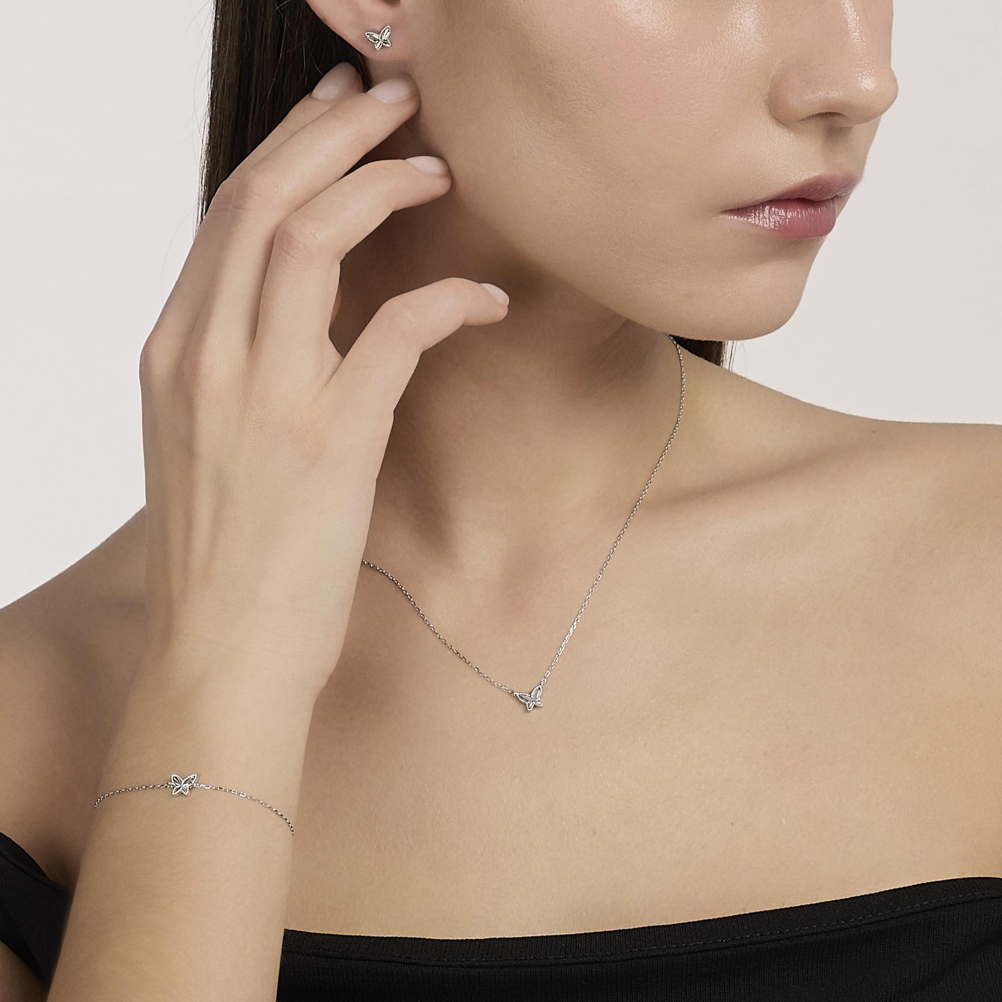 Mabina Donna - Girocollo in argento con catena forzatina e farfalla VOILÀ - 553903