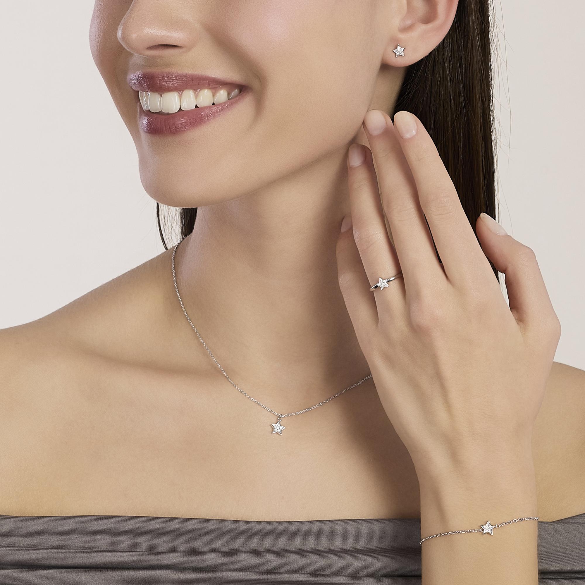 Mabina Donna - Girocollo con stella in diamanti lab-grown 0,009 carati MY DIAMOND - 553915