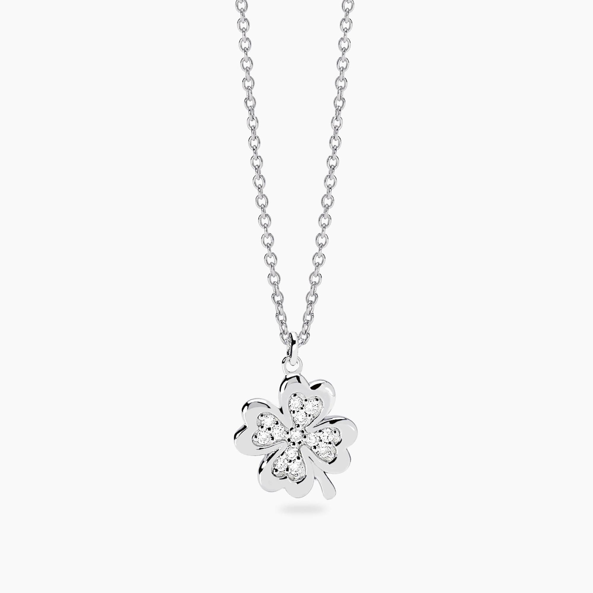Mabina Donna - Girocollo con quadrifoglio in diamanti lab-grown 0,009 carati MY DIAMOND - 553921