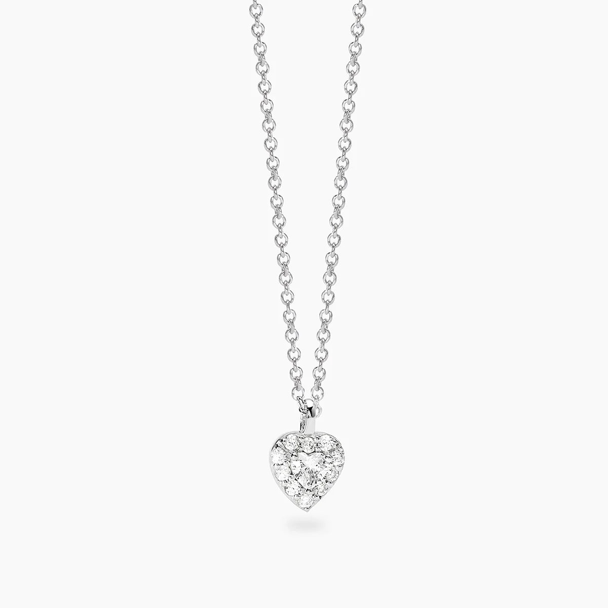 Mabina Donna - Collana in argento con ciondolo cuore e diamanti lab grown - 553925