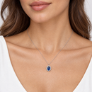 Mabina Donna - Collana in argento con zaffiro sintetico e diamanti lab grown - 553935