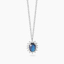 Mabina Donna - Collana in argento con zaffiro sintetico e diamanti lab grown - 553935