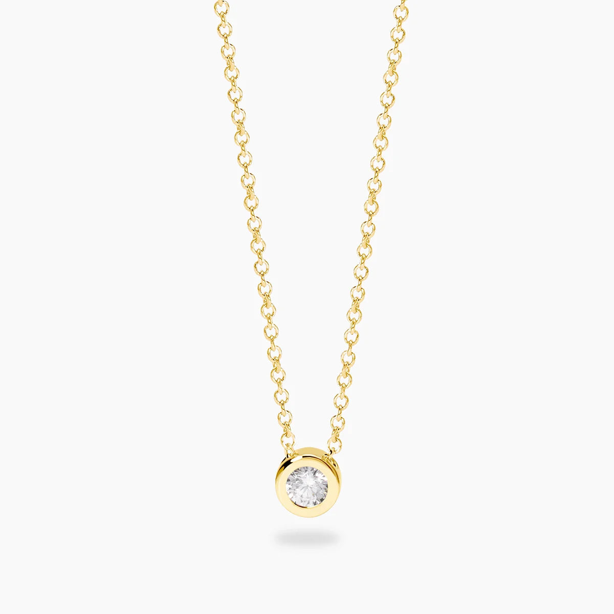 Mabina Donna - Collana in argento dorato punto luce con diamanti lab grown - 553938