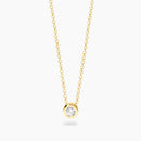 Mabina Donna - Collana in argento dorato punto luce con diamanti lab grown - 553938