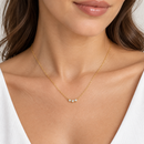 Mabina Donna - Collana in argento dorato e 3 diamanti lab grown - 553941