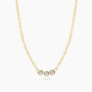 Mabina Donna - Collana in argento dorato e 3 diamanti lab grown - 553941