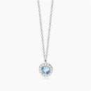 Mabina Donna - Collana in argento con ciondolo topazio sintetico e diamanti lab grown - 553943