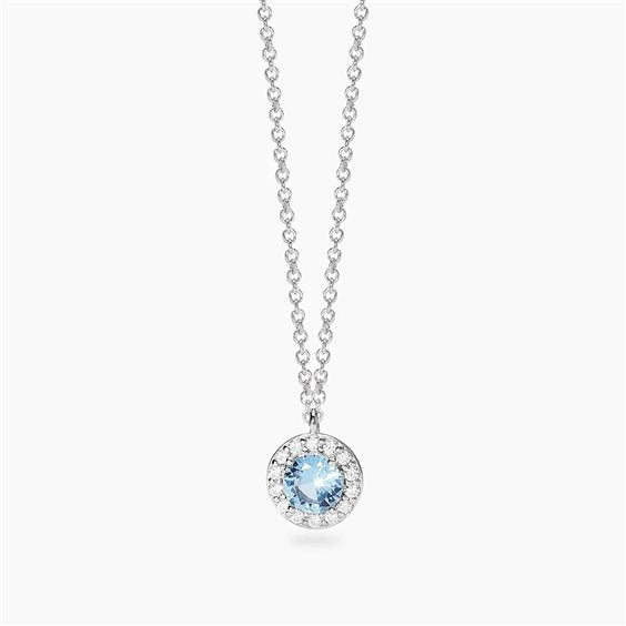 Mabina Donna - Collana in argento con ciondolo topazio sintetico e diamanti lab grown - 553943