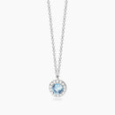Mabina Donna - Collana in argento con ciondolo topazio sintetico e diamanti lab grown - 553943